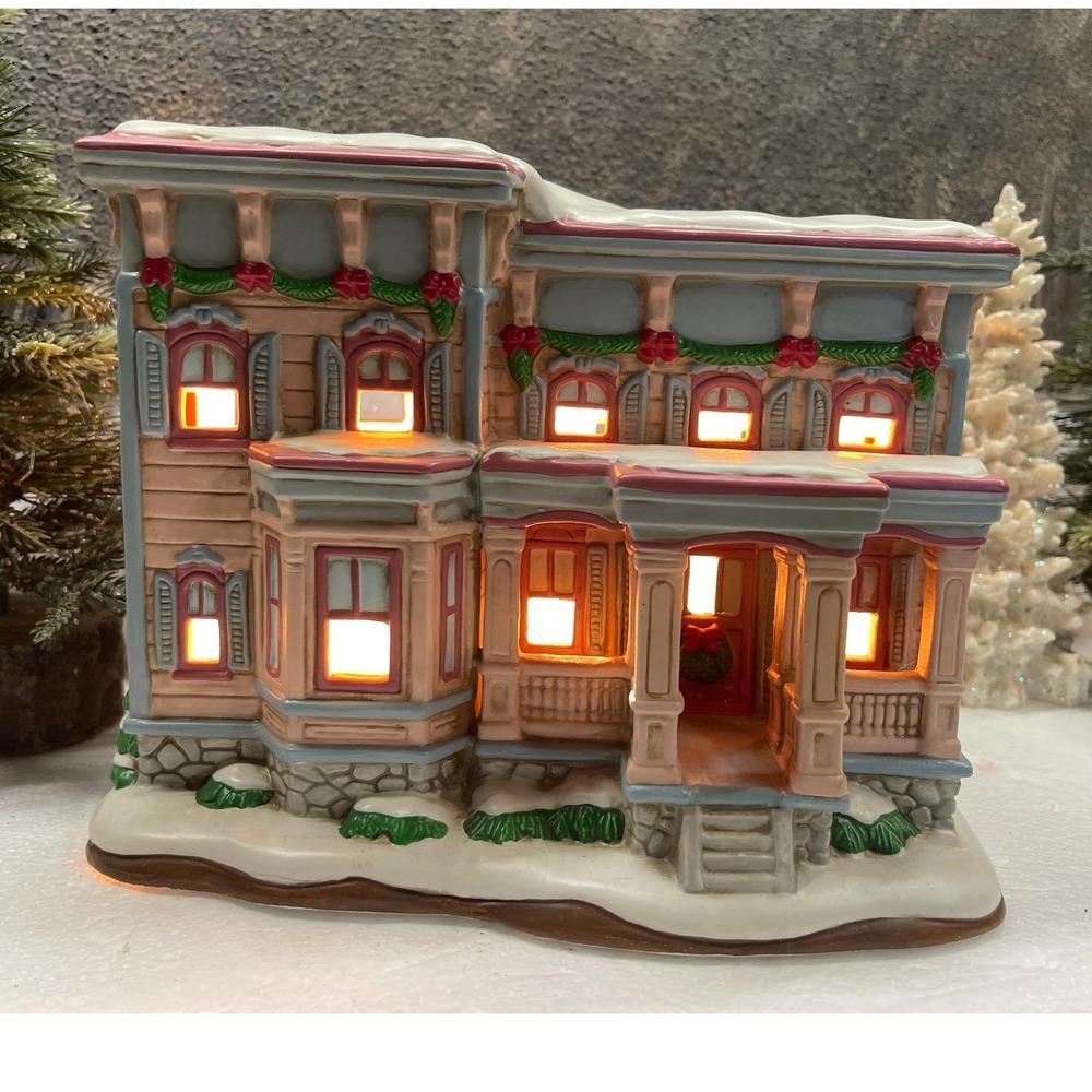 Lefton Colonial Village Ashton House 10829 Lighted Christmas Building 1996 Box
